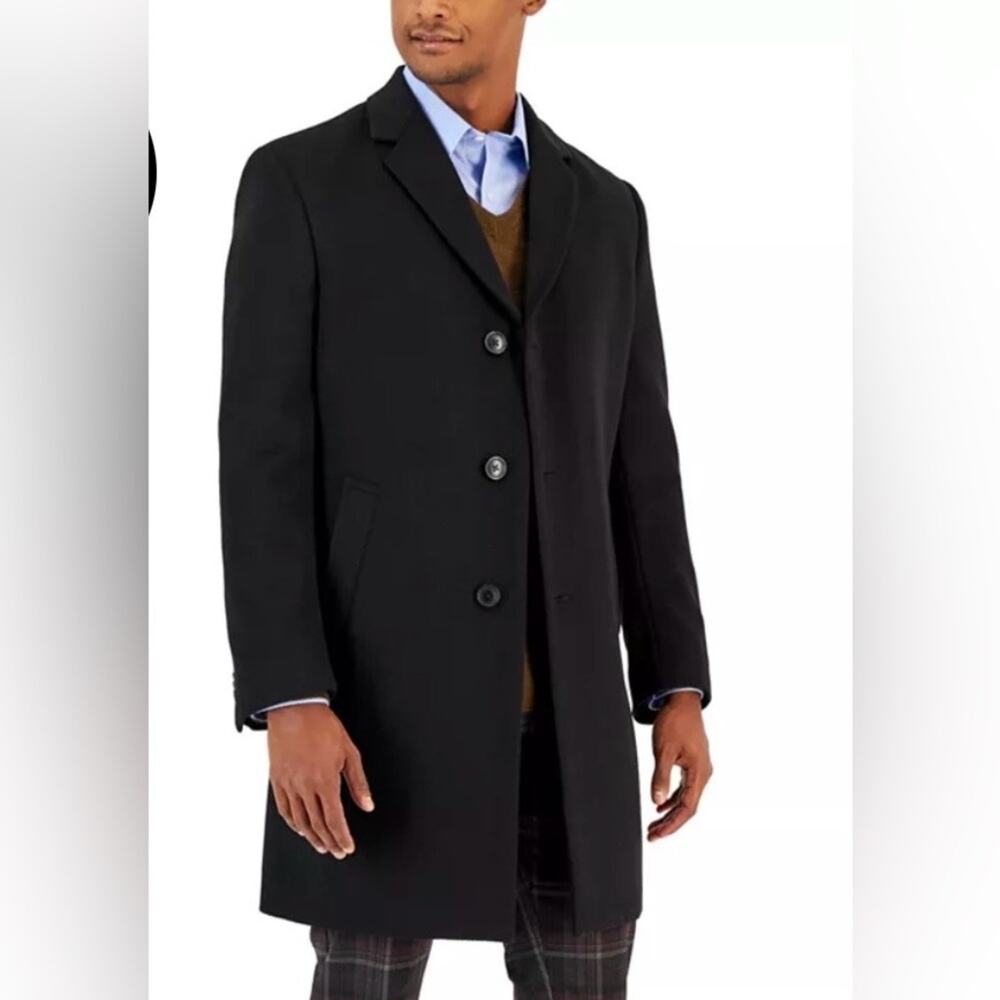 Men’s Nautica Classic Fit Camber Wool Overcoat, Black